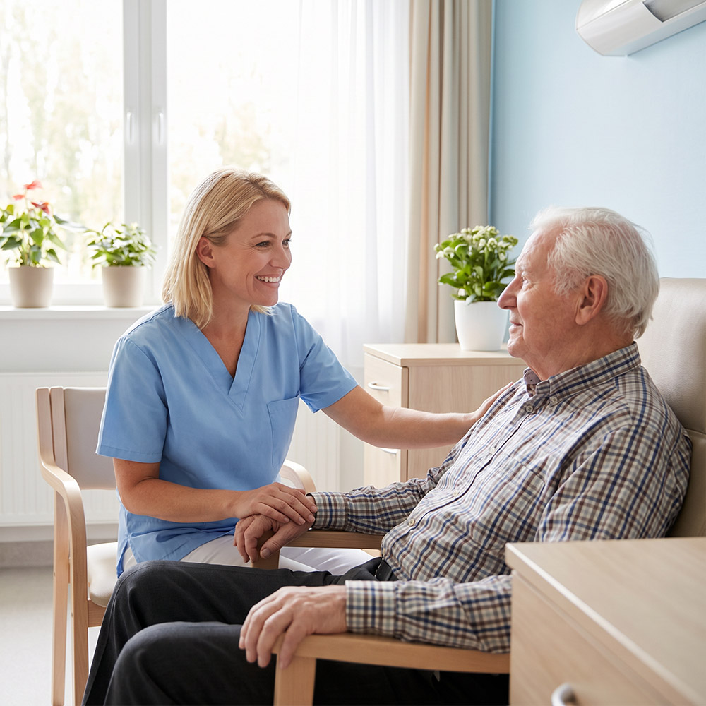 Caregiver with senior